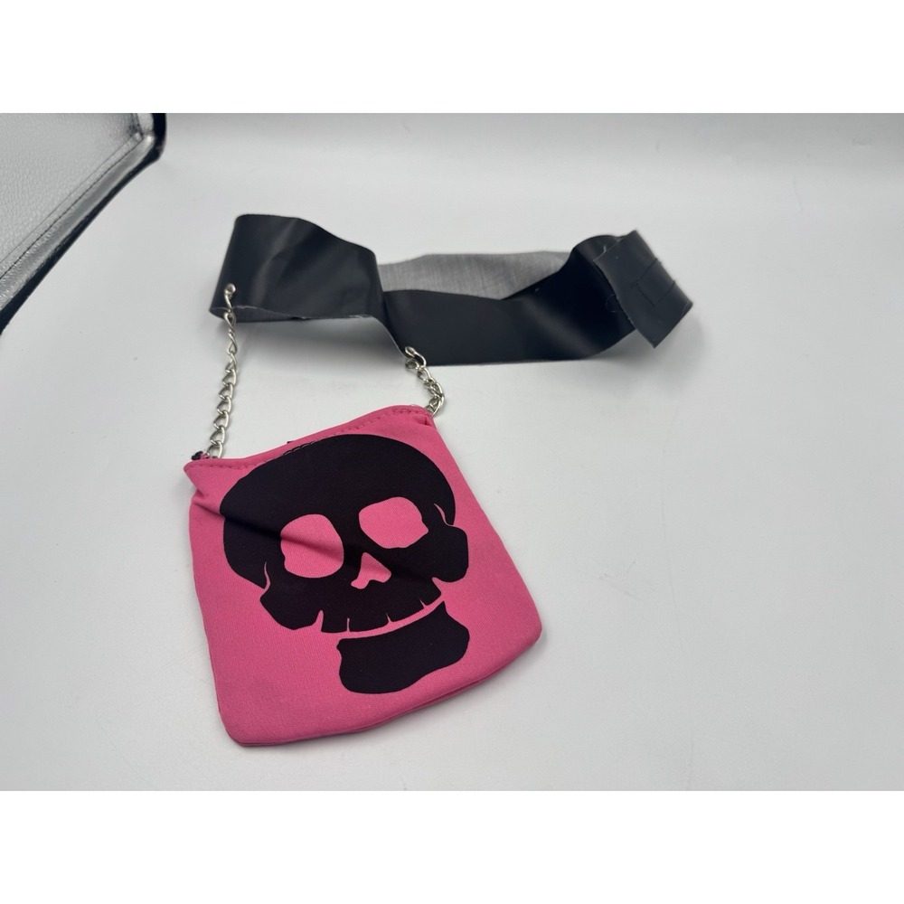 Pink Skull Mini Crossbody/Waist Pouch Punk Gothic Halloween Bag With Chain Strap